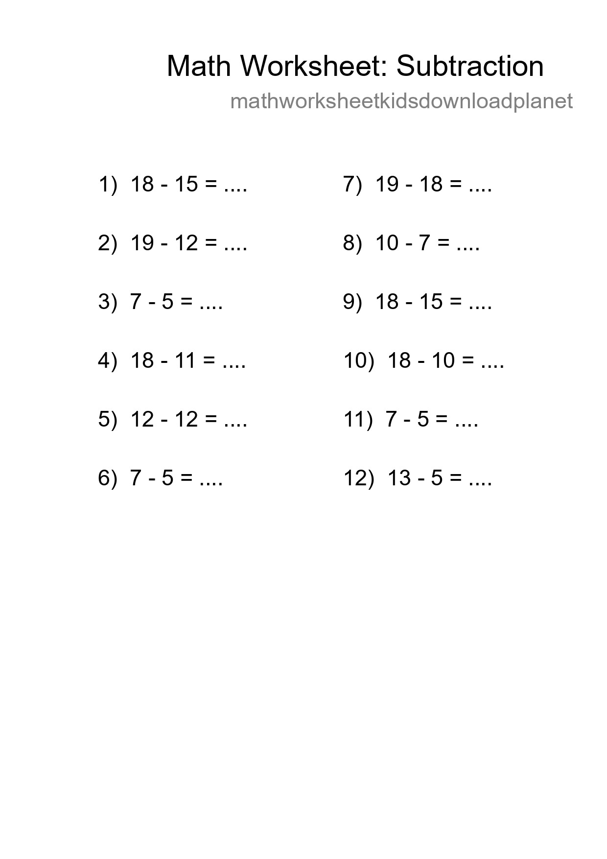 Free 12 Subtraction Math Worksheet For Grade 2 With Answers - Part 195