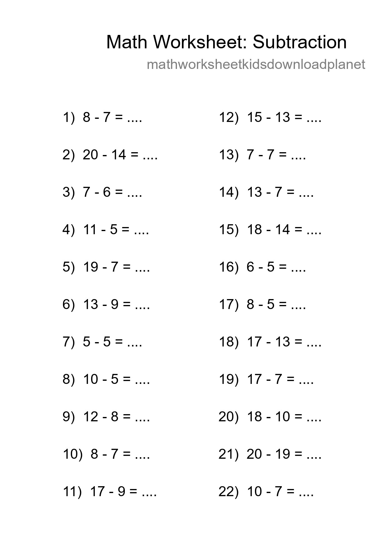 Free 22 Subtraction Math Worksheet For Grade 2 With Answers - Part 173