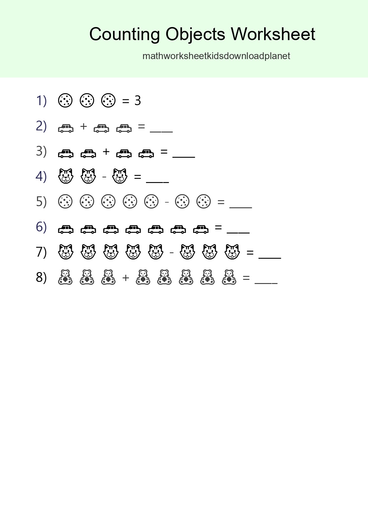 Free Counting Objects Worksheet For Kindergarten - Part 135