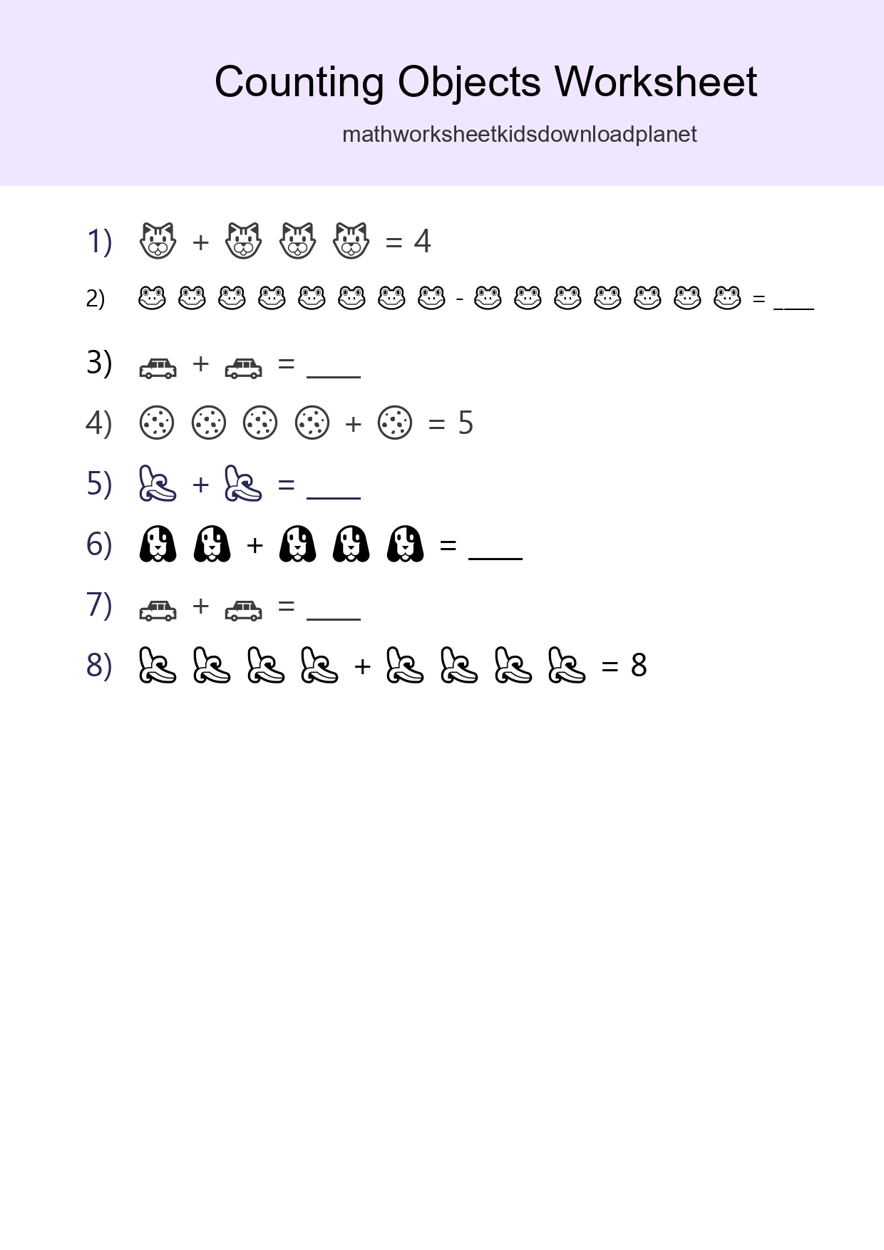 Free Counting Objects Worksheet For Kindergarten - Part 25