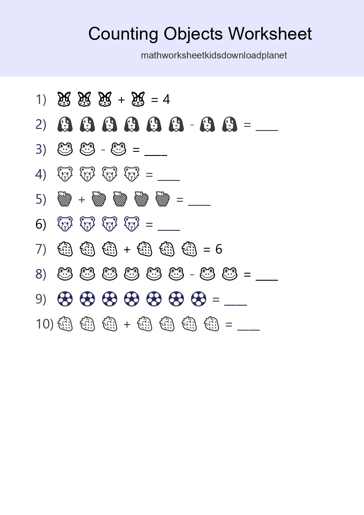 Free Counting Objects Worksheet For Kindergarten - Part 47