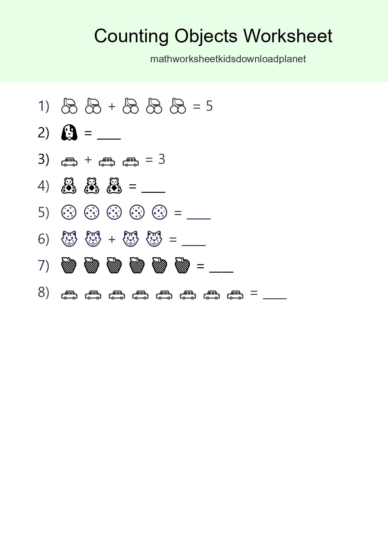 Free Counting Objects Worksheet For Kindergarten Printable - Part 58
