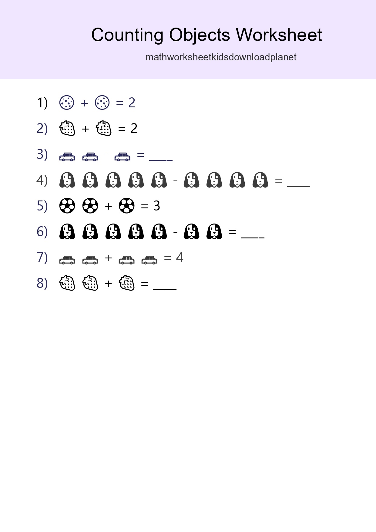 Free Counting Objects Worksheet For Pre-K Printable - Part 212