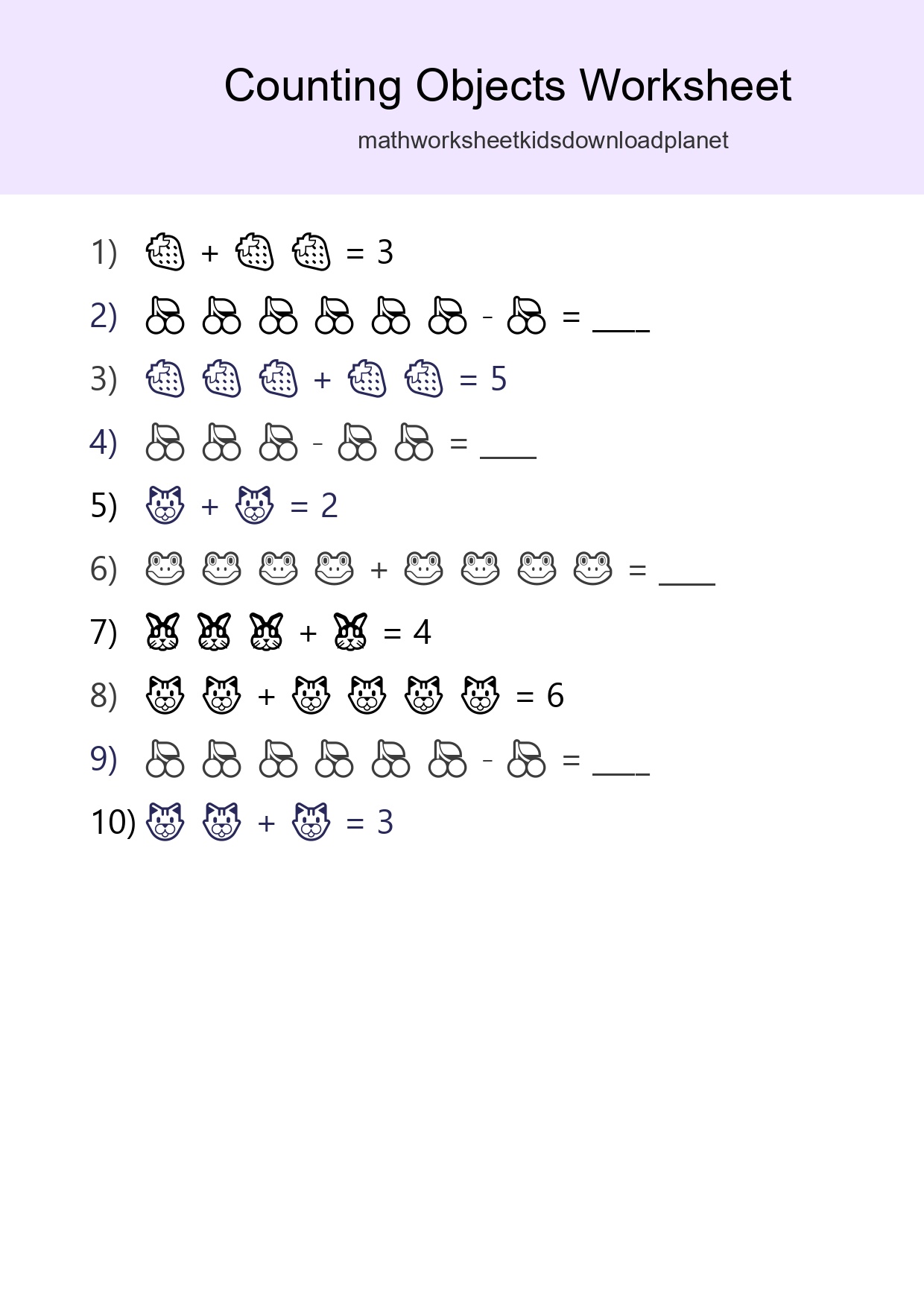Kindergarten Count The Objects Worksheet - Part 113