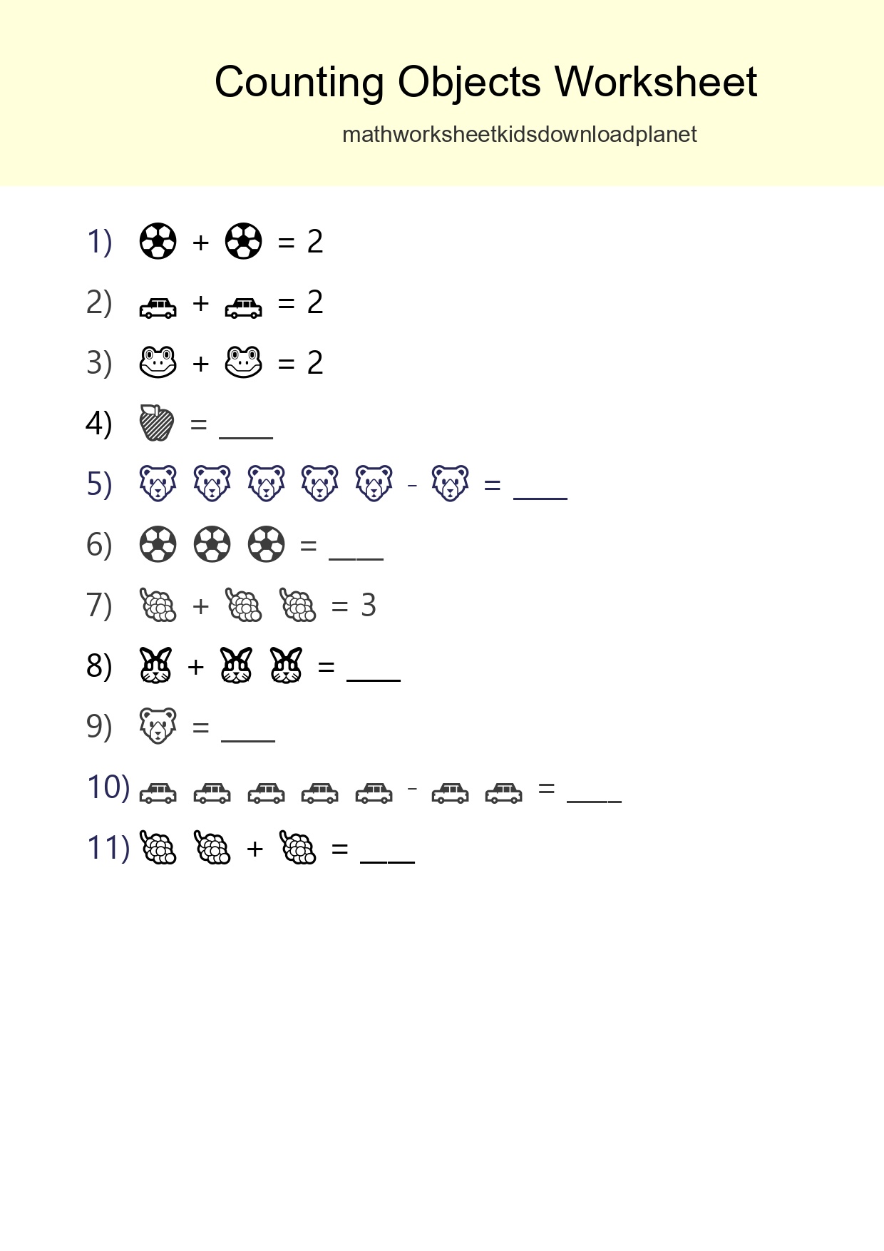 Pre-K Count The Objects Worksheet - Part 245