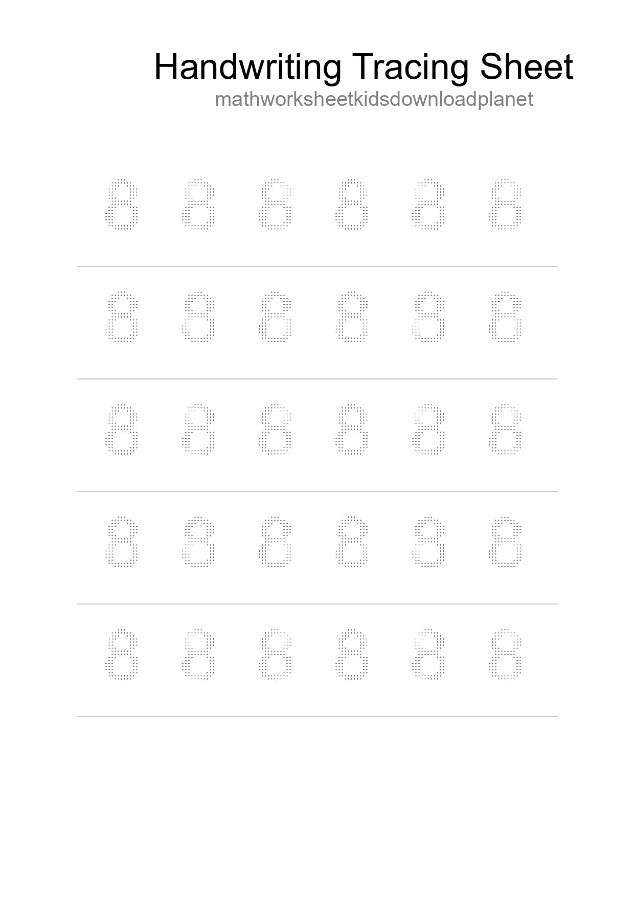 Printable Tracing Worksheet For Kids - Part 120