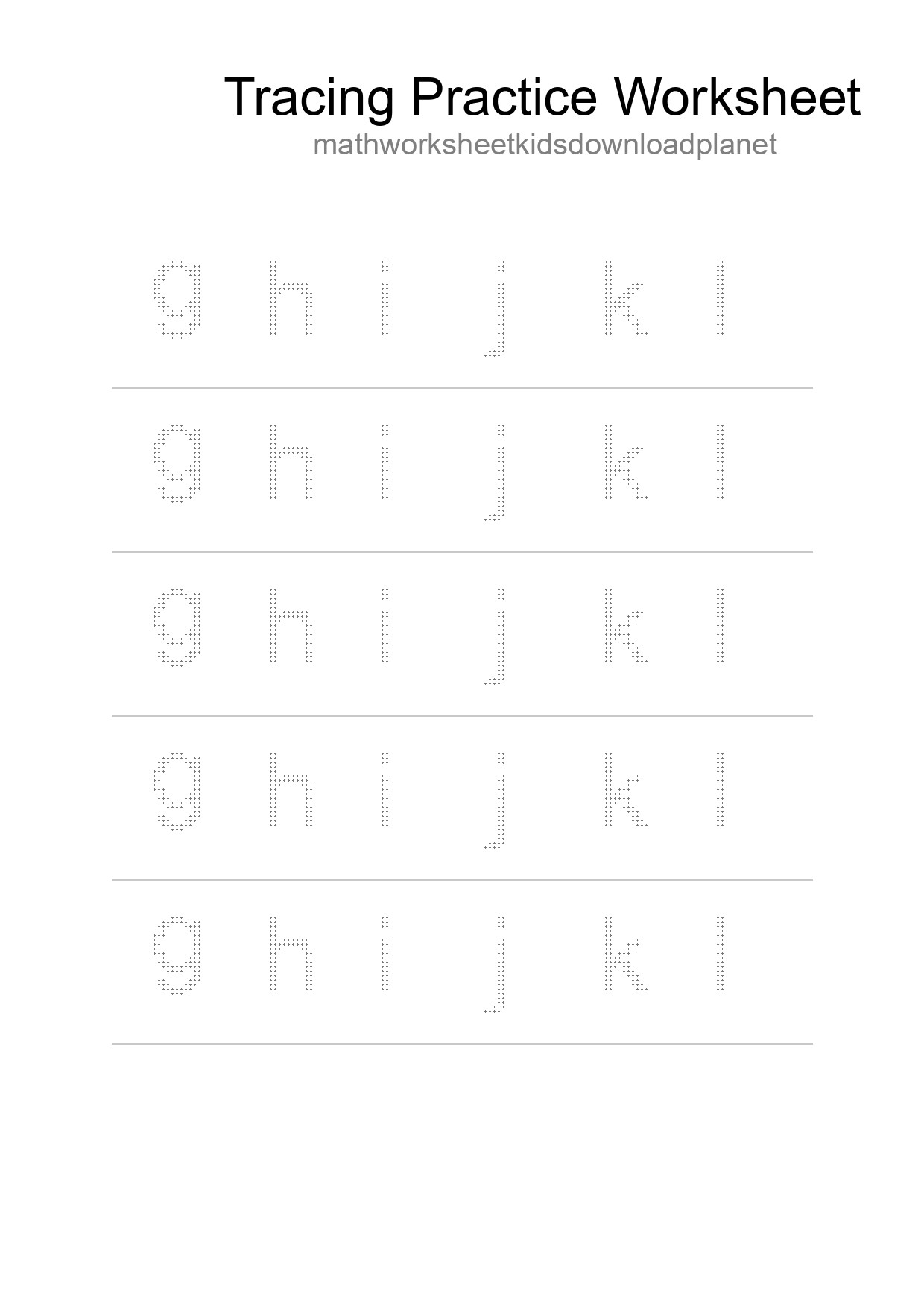 Printable Tracing Worksheet For Kids - Part 142