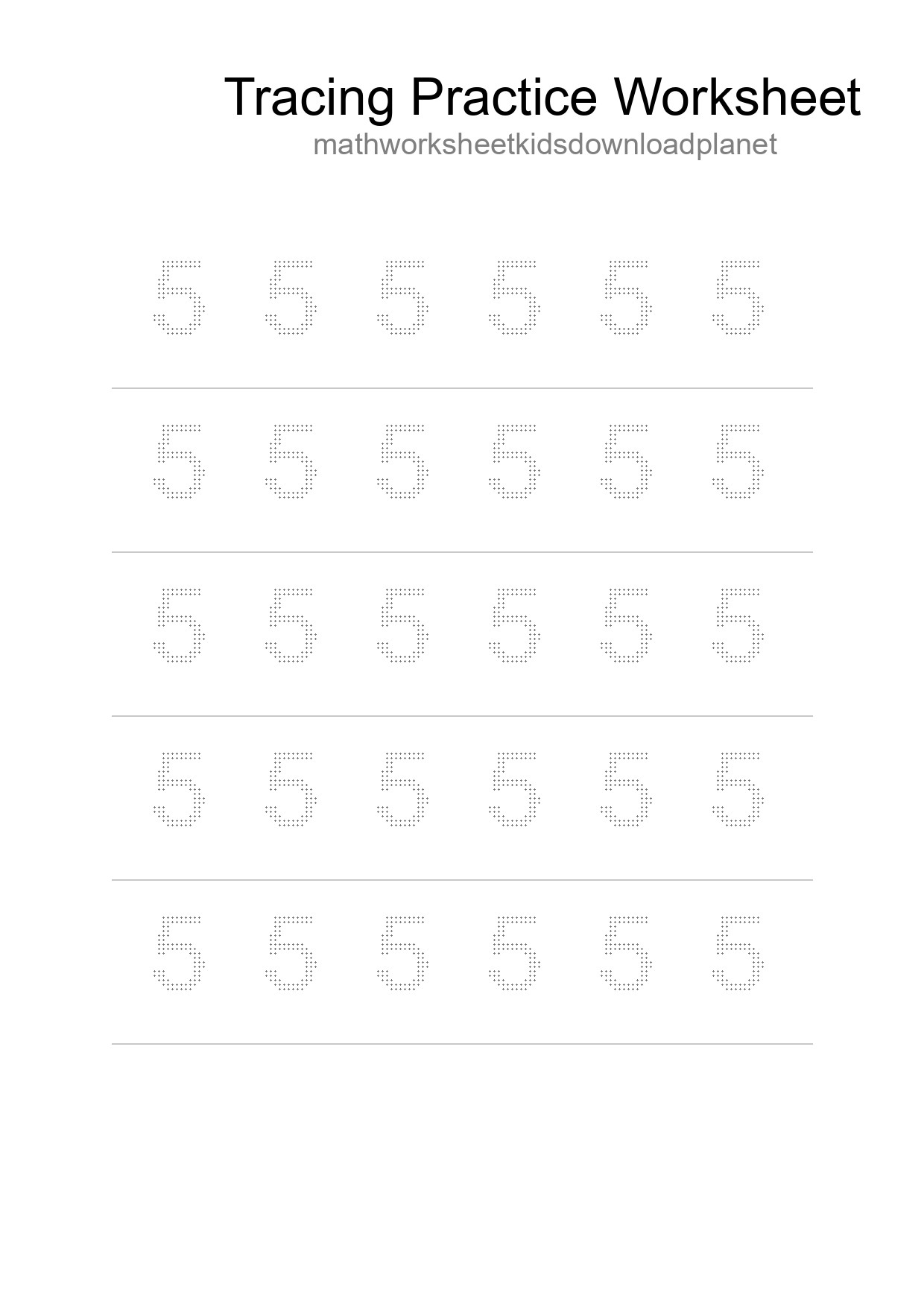 Printable Tracing Worksheet For Kids - Part 208